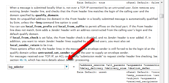 exim log selector helps catch spammers