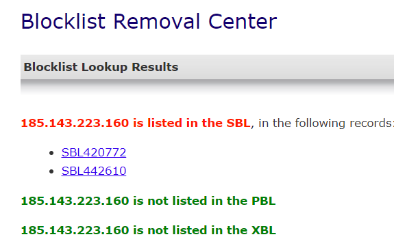 spamhaus blacklist removal